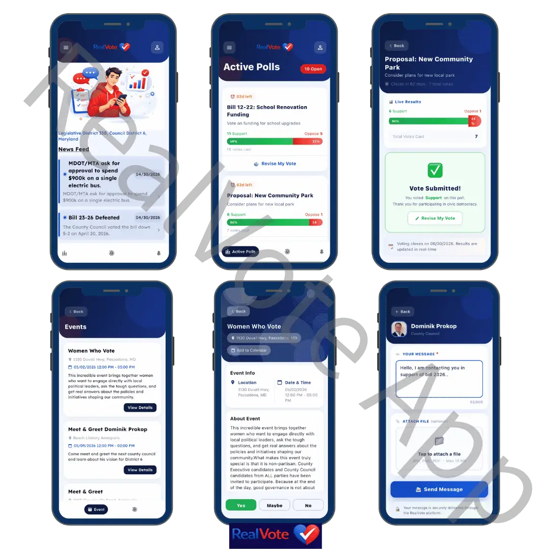 RealVote App Collage